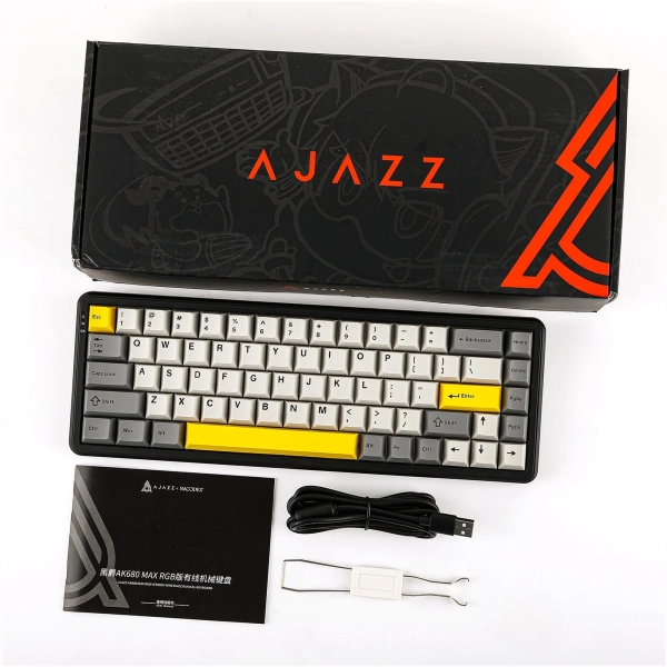 Ajazz AK680 MAX Magnetic switches Black Gray Yellow (AK680-M-BGY-AW)