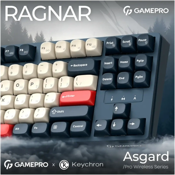 GamePro Asgard Ragnar Keychron Super Red Switch Wireless/Bluetooth/USB-C Blue (MK285BL)