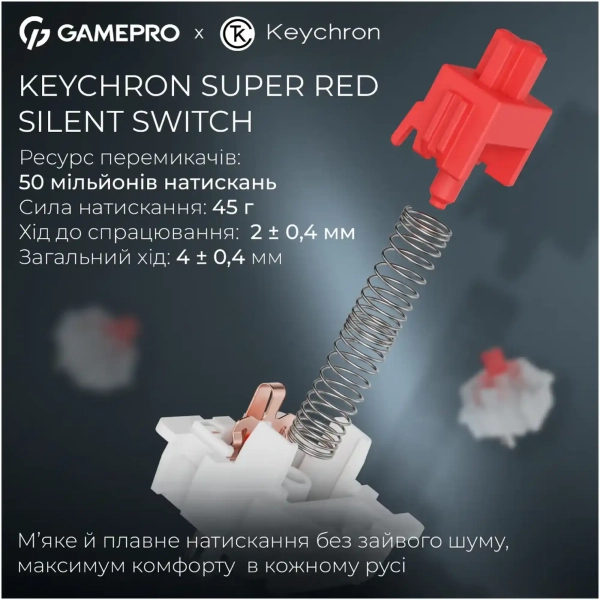 GamePro Asgard Ragnar Keychron Super Red Switch Wireless/Bluetooth/USB-C Blue (MK285BL)