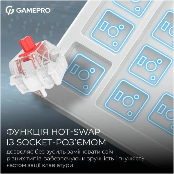 GamePro Asgard Ragnar Keychron Super Red Switch Wireless/Bluetooth/USB-C White (MK285WH)
