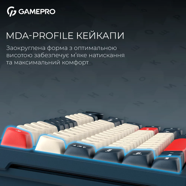 GamePro Asgard Yord Keychron Super Red Switch Wireless/Bluetooth/USB-C Blue (MK266BL)