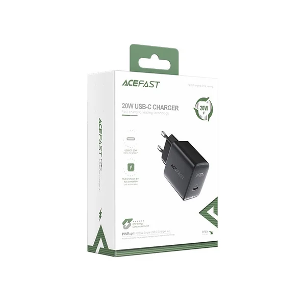 ACEFAST A1 PD20W single USB-C charger Black 6974316280033 фото