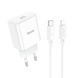 HOCO C76A Pro Majestic single port PD30W charger set (C to iP)(EU) White 6942007616317 фото 1