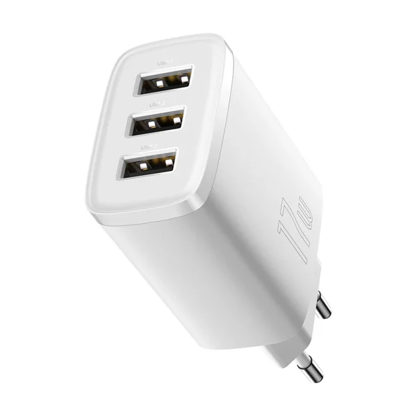 Baseus Compact Charger 3U 17W EU White CCXJ020102 фото