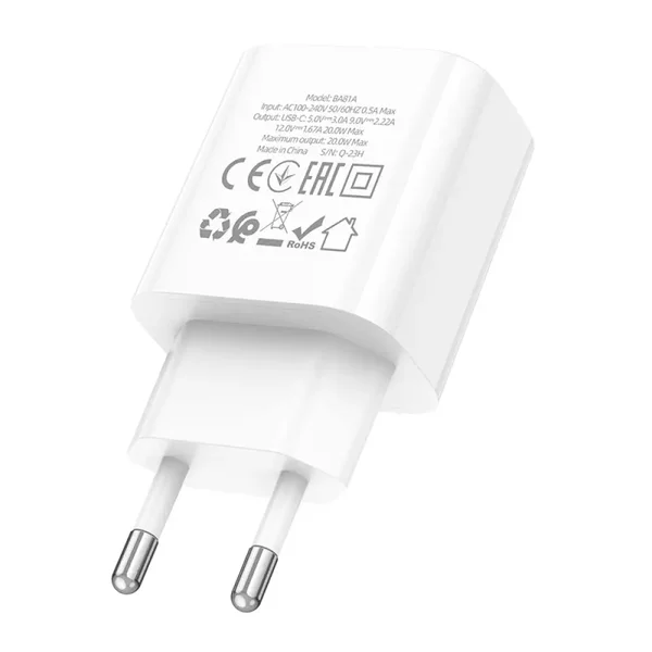 BOROFONE BA81A single port PD20W charger(EU) White