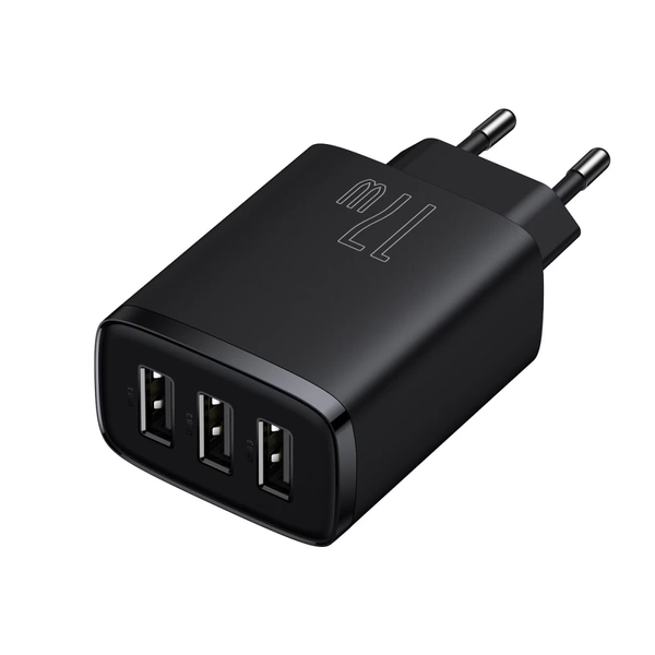 Baseus Compact Charger 3U 17W EU Black CCXJ020101 фото