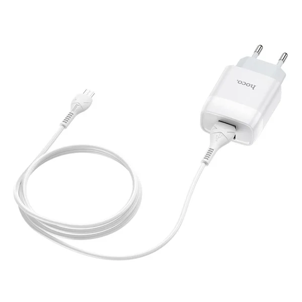HOCO C73A Glorious dual port charger set(Micro) 12W White 6931474713063 фото