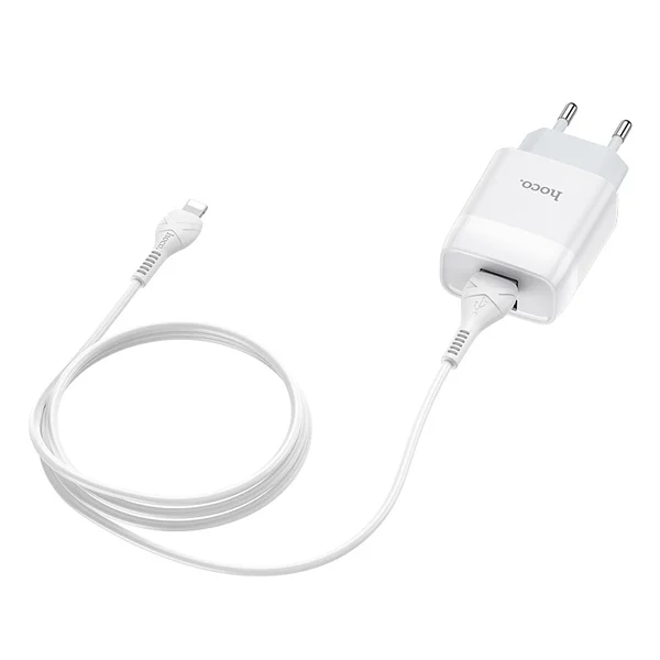 HOCO C73A Glorious dual port charger set (iP)(EU) White 6931474713056 фото