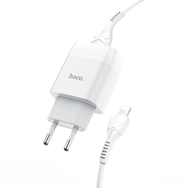 HOCO C73A Glorious dual port charger set (iP)(EU) White 6931474713056 фото