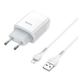HOCO C73A Glorious dual port charger set (iP)(EU) White 6931474713056 фото 1