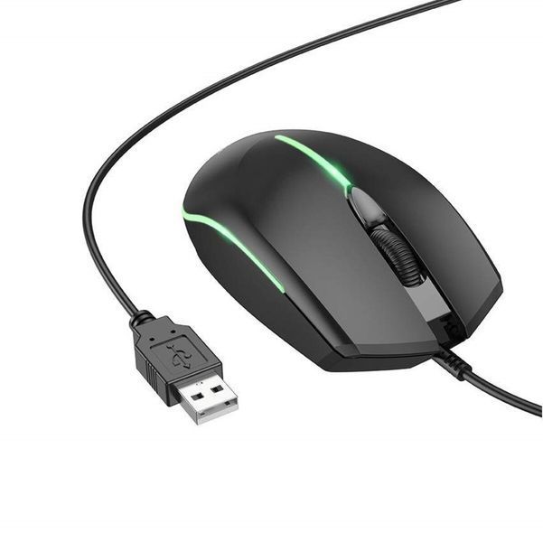 Mouse BOROFONE BG10 Soaring game luminous wired mouse Black