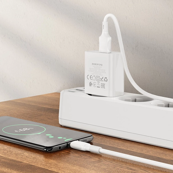 BOROFONE BA74A Aspirer single port charger set(Micro) White