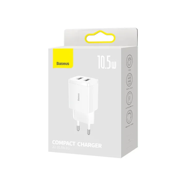 Baseus Compact Charger 2U 10.5W EU White