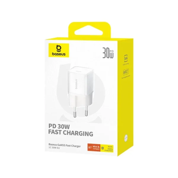 Baseus GaN5S Fast Charger 1C 30W EU Moon White P10162504213-00 фото