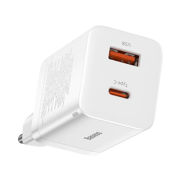 Baseus Super Si Pro Quick Charger C+U 30W EU White