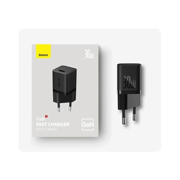 Baseus GaN5 Fast Charger(mini) 1C 30W EU Black CCGN070401 фото